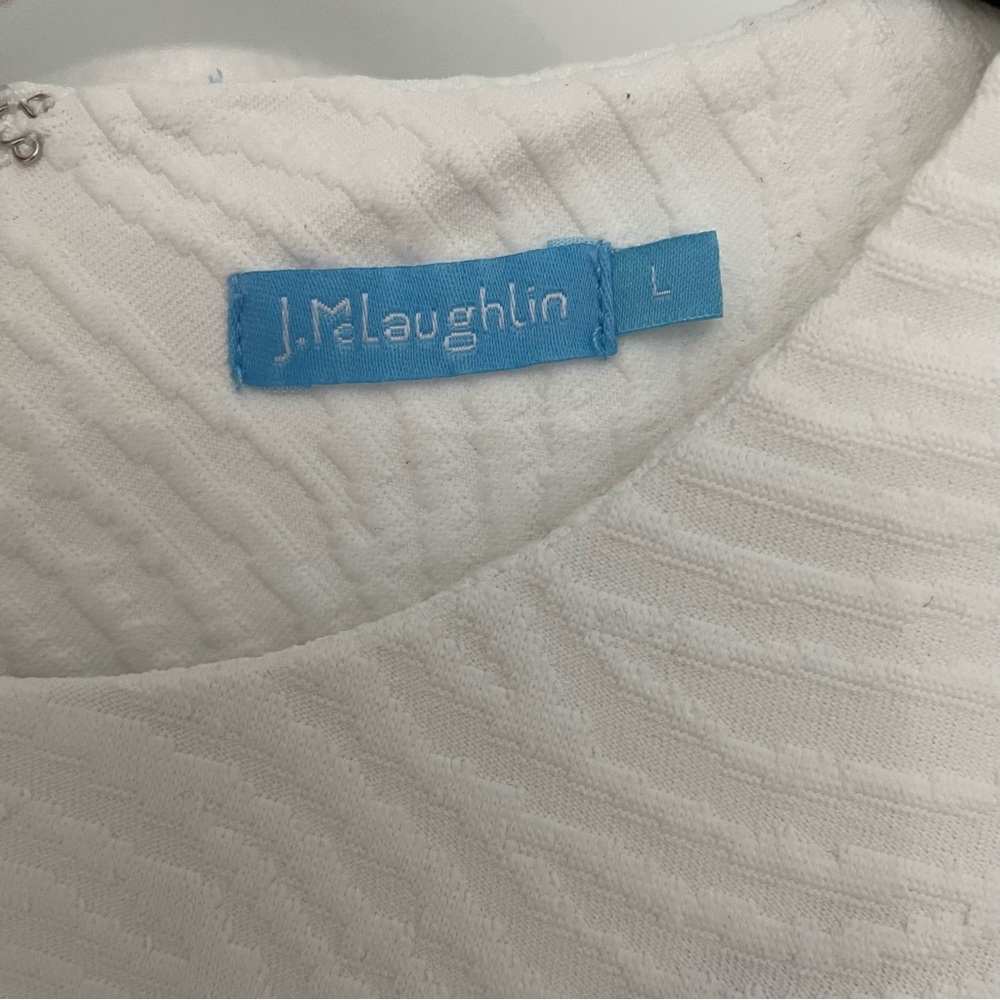 J. McLaughlin Radio Waves Jacquard Swing Dress in White.     16 - Picture 5 of 9